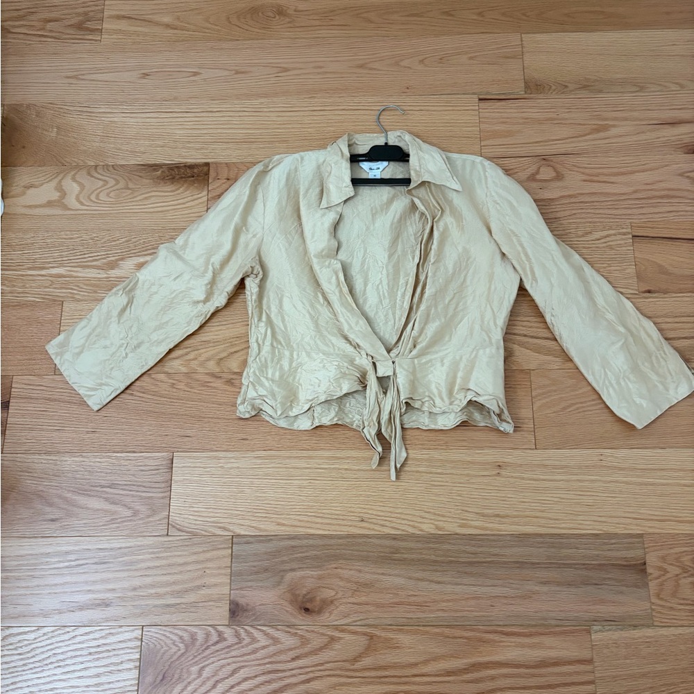 Talbots Pure Silk Light Tan Blouse